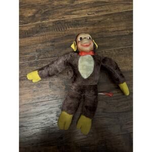 Vintage Rubber Face Monkey Ape Gorilla 11" Plush Red Collar JAPAN